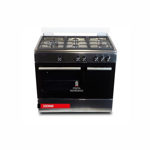 Corberó - Cocina de Gas Butano 5 Fuegos | CCSF5GB922X | 80x90x60 | Horno 60L |Encendido Manual | Cajón Calientaplatos |Bandeja y Parrilla Extra Gruesa | Sin tapa | Inox