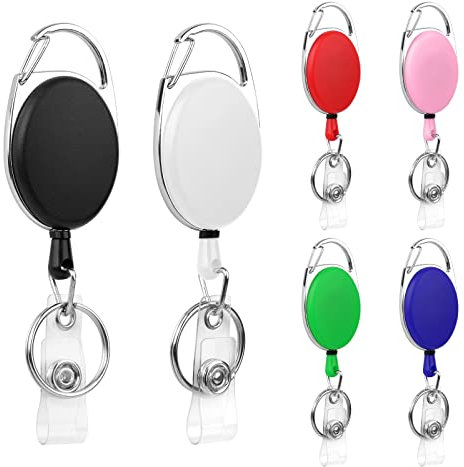 Vicloon Ausweisjojo, 6 Stück Schlüssel JoJo mit Gürtel Clip Spulen, 6 Farbe Ausweis JoJo für ID Badge Holder, Kartenhalter, Schlüsselkarten