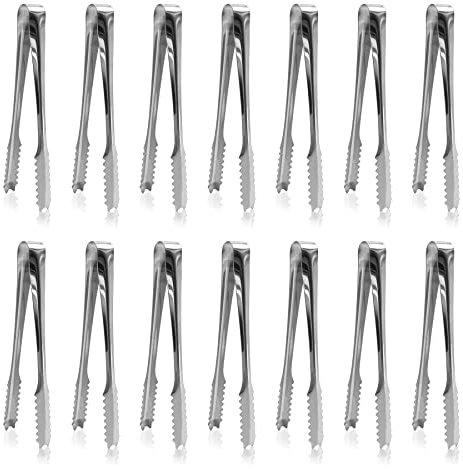 14 Stück Eiswürfelzange,Edelstahl Zuckerzange,Mini Gebäckzange für Hochzeit Party bar Büfett Grill Picknick süßigkeiten grill Desserts