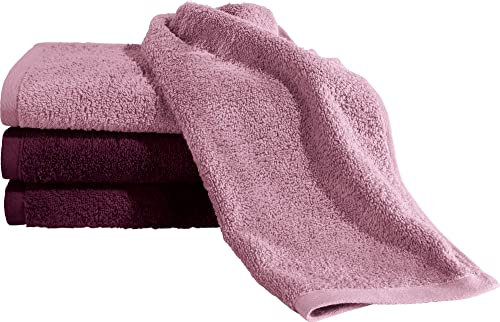 Erwin Müller Gästetuch Bühl 4er-Pack Altrosa/Beere Größe 30x50 cm - besonders flauschig, voluminös, äußerst saugfähig