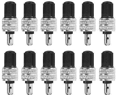 12pcs Fahrradventil Ersatz Set, Fahrrad Ventil-Adapter, Fahrrad-Ventilkappen und Ventileinsatz, für DV-NV-BV Bike Valve(Splitter)