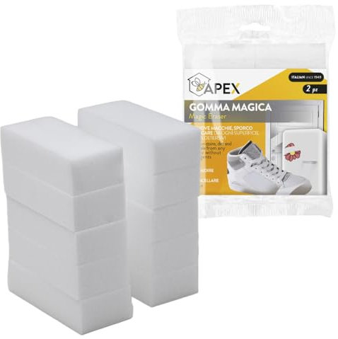 Apex 12 Spugna Magica, Pack Gomma Magica Extra Durevole con Elevato Potere Pulente - per Superfici Domestiche, Cucine, Bagni, Muri e Scarpe