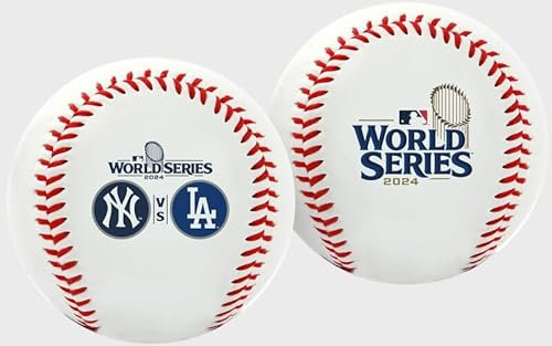 Rawlings Offizielle 2024 World Series Dueling Yankees vs. Dodgers | WS Dueling Ball | Weiß/Marineblau | Vinyl | Dueling