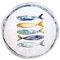 Ceramic dinner plate with fish designs 25.6 Ø | Ceramic Flat Plates | Large Kitchen Dinner Plate | Porcelain Tableware Plates Vintage Design | Microwave and Dishwasher Safe | Dish