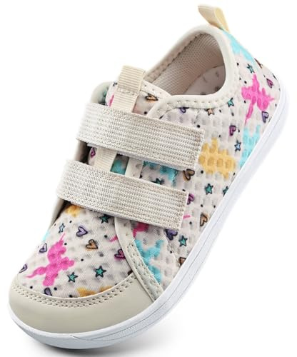 IceUnicorn Scarpe a piedi nudi per bambini, larghe, per ragazzi e ragazze, minimaliste, scarpe da trail traspiranti, da spiaggia, beige., 23 EU Larga