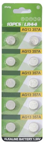 ZYHARUKO 10 st AG1 AG3 AG4 AG10 AG13 alkaliska knappcellsbatterier 1,55 V LR1130 LR41 LR44 knappbatterier för klockor leksak