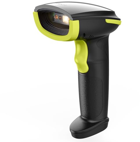 Inateck Lettore di Codici a Barre 1D 2D QR, Pistola Barcode Scanner Wireless, 2600mAh Batteria, Plug and Play per PC Computer Android iOS iPhone, BCST-23, Verde