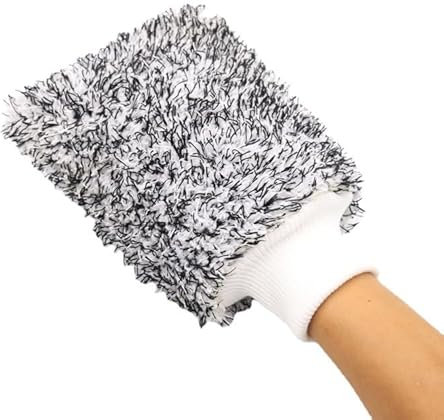 Biglumin autowaschhandschuh Doppelseitige, Dicke Plüsch-Autoreinigungshandschuhe aus Mikrofaser, wasserabsorbierende Reinigungshandschuhe aus Korallenvlies für die Autowäsche Mikrofaser Handschuh