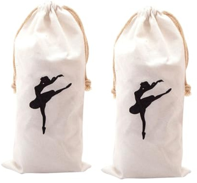 CONGARTENO 2stücke Canvas-schuhtasche Für Mädchen Atmungsaktive Kordelzugtasche Ballettzubehör Leicht Zu Reinigen Für Ballettschuhe Platz Sparend Im Rucksack