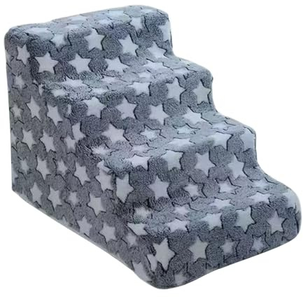 Escaleras para Mascotas - Escalera para Perros De 4 Peldaños De Apoyo para Mascotas Pequeñas con Relleno De Espuma Suave | Pasos para Perros De Cama Escaleras De Gato No Resbaladizas Lavables