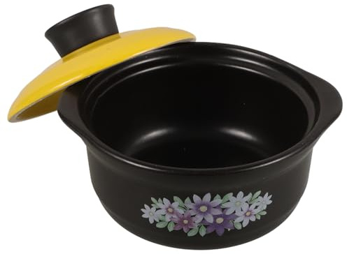 Hemobllo Olla de Barro para Guisar 1,3 L Multicolor, Cazuela Resistente sin Revestimiento para Cocina Doméstica y Comercial, Alta Resistencia al Calor, Cazuela Tradicional para Estofados