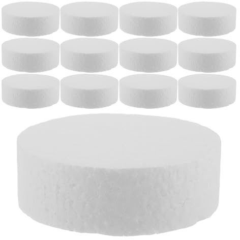Zerodeko 36 Discos de Espuma Cilíndrica de Poliestireno DIY 7.5 Cm para Manualidades, Modelado y Decoraciones de Pasteles, Espuma Blanca para Bricolaje y Eventos Obsequios