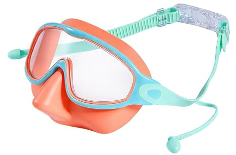 Simglasögon - silikon, 16,4x7,8cm poolutrustning anti-fog | Läckagefri design för barnsimmask, vattensportglasögon för simträning, nöjespark, pojkar, flickor 3-14 år