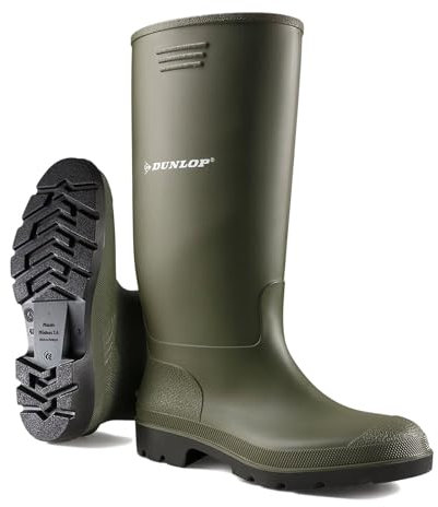 Unisex Wellingtons Boots Ladies Women Mens Wellies Fully Waterproof Snow Rain Muck Outdoor Mud Shoes Welly (Black, 8)