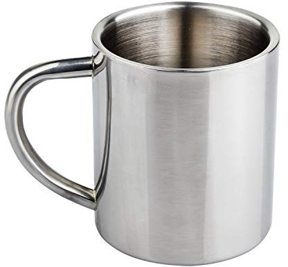 TRIXES Kleiner Reisebecher aus Edelstahl, 200 ml, Campingbecher mit Griff – leicht, langlebig, perfekt für Camping und Reisen – für heiße/kalte Getränke