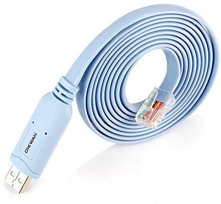 Consola USB cable, USB a RJ45 Cable de consola para routers Cisco/AP router/switch/Windows 7, 8 (1.8 m, azul)