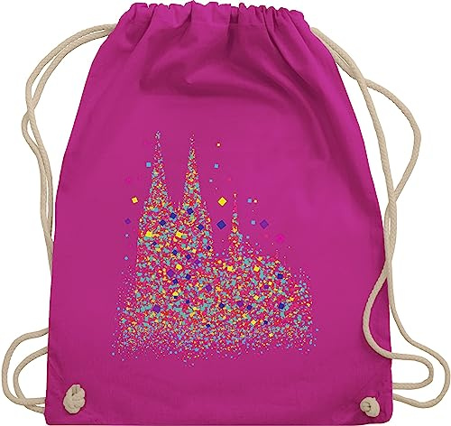 Turnbeutel Rucksack - & - Taschen - Kölner Dom Konfetti I Karneval I Fasching - Unisize - Fuchsia - köln geschenke karnevalsbeutel faschings koln beutel souvenir karnevalstasche karnevals kölle