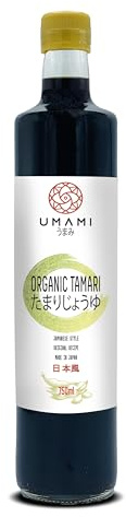 Umami Salsa de Soja Tamari Ecológica 750ml - Sin Gluten - Fermentación Artesanal en Barriles Kioke - Producida en Japón - Ideal para Sushi, Wok y Dietas Celíacas
