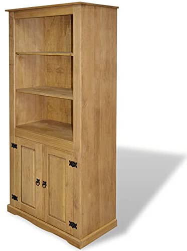 Chusui Buffetschrank, Komode, Küchenschrank, Vitrinenschrank, Küchenbuffet, Sideboard Küche, Geschirrschrank, Küchenanrichte, Mexiko-Stil Kiefernholz 80x40x170 cm