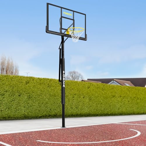 FORZA Canestro E Tabellone Da Basket [Fisso] | Altezza Regolabile | Canestro Con Sistema Fisso | Per Spazi Esterni (142cm x 95cm)