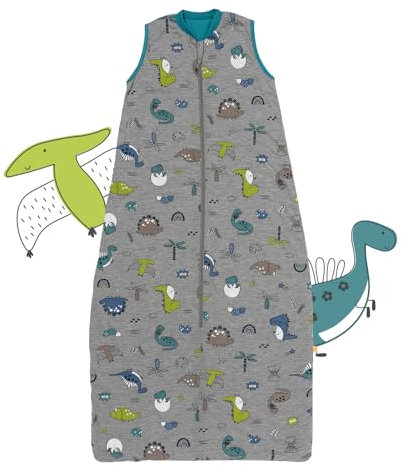 schlummersack Schlafsack Baby Sommer 110 cm dünn Dino | Babyschlafsack Sommer 1.0 Tog 1 Tog Baby Schlafsack Sommer | Schlafsack Baby Baumwolle Sommer Frühling