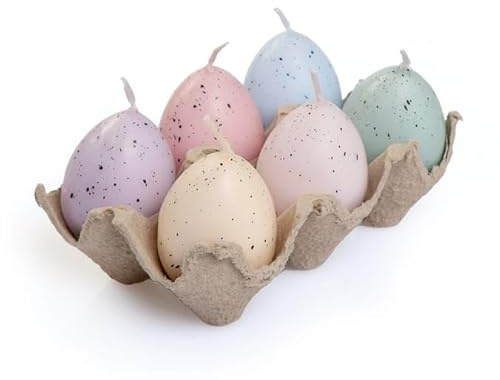 Swan Household Pack Of 6 Easter Wishes Egg Candle Unscented (Selected At Random)