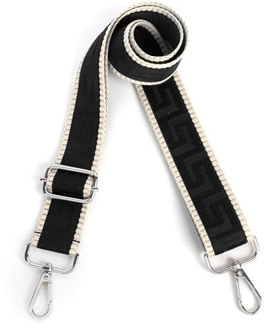 Moorle Schultergurt Taschengurt Verstellbarer, 3.8cm Breiter Schultergurt, Riemen für Umhängetasche, Silber Schnalle Gurt Schwarz, Taschengurte zum Wechseln für Schultertasche Tragetaschen Handtaschen