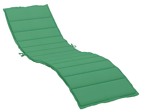 Toshilian Coussin pour Chaise Longue Bain de Soleil Extérieur Transat Jardin, Vert 200x70x3 cm en Tissu Oxford
