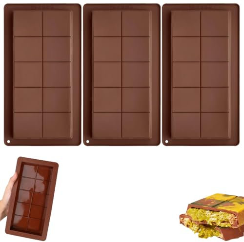 NHQZ 3-Piece Chocolate Mould Chocolate Bar Mould Chocolate Mould for Chocolate Praline Sweets
