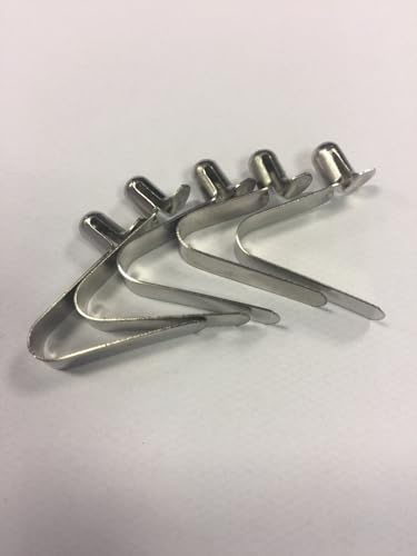 Pack of 5 Metal Steel V Shaped Push 6mm Spring Snap Clip