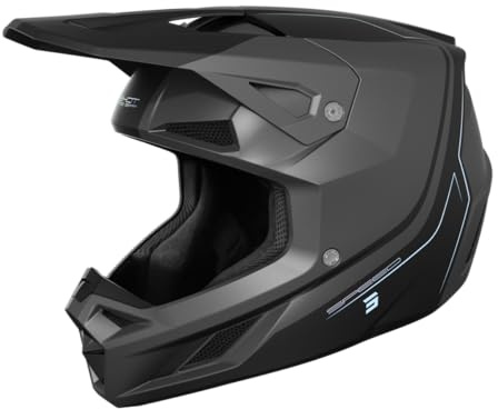 Shot Race Gear Speed Motocross Helm ECE 22.06 und DOT Zertifiziert - Cross Helm mit SRS verstärkte Schale - 14 Belüftungslöcher für EIN effektives Belüftungssystem - Abnehmbare Polsterung, waschbar