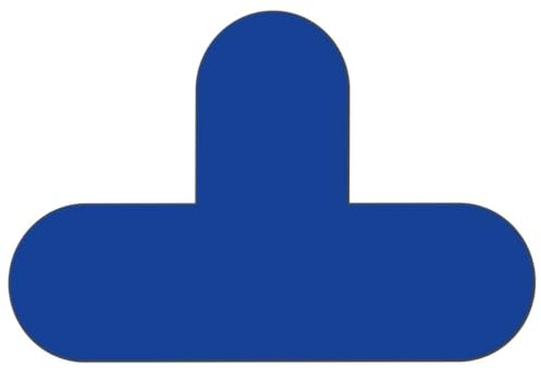 Floor Signalling Blue T Sign Highlight Wakways Paths Marking Areas | 200mm high x 300mm wide, Colour - BLUE Pack of 10