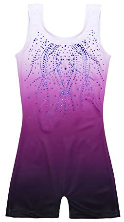 Zaclotre Kid Girls Gymnastic Leotard Sparkly Shiny Diamond Ballet Dance One Piece Outfit Dance One Piece Outfit