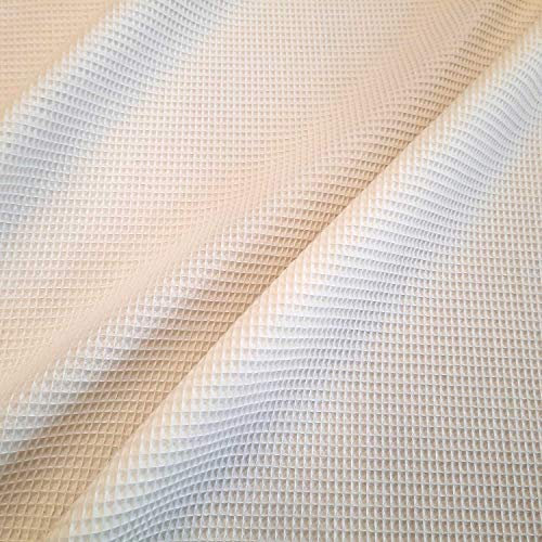 Stoff Meterware Waffelpique Waffelpiqué ecru creme Handtuch Bademantel Waffelpikee Waffel