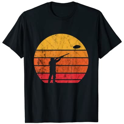Schießsport Sportschütze Retro Vintage Sunset Tontauben T-Shirt