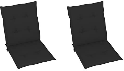 Tidyard Catherinol Gartenstuhlauflagen 2 STK. Sitzpolster, Sitzauflagen Gartenmöbel, Stuhlauflage, Sitzkissen mit Lehne, Auflagen & Polster für Sofas, Sitzkissen, Gartenkissen, Schwarz 100x50x3 cm