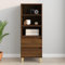 AUVYI Highboard Braun Eichen-Optik 40x36x110 cm Holzwerkstoff Wohnzimmerschrank Vorratsschrank Küche Allzweckschrank Bücherregal Kleiderschrank Organizer Buffetschrank Fernsehschrank