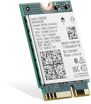Scheda WiFi7 Binardat M.2 BE200 WiFi Network Adapter, Chip Intel BE200NGW Bluetooth 5.4, 8774Mbps Tri-Band 2.4GHz/5GHz/6GHz OFDMA & MU-MIMO, per laptop Windows 10/11