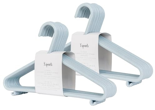 3 Sprouts - Kleiderbügel für Kinder – Baby und Kleinkinderkleidung - Nachhaltige Kleiderbügel aus Weizenstroh Kunststoff, 30 Stück - Blau
