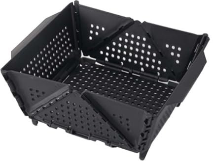 passage pliable,passoires pliables et panier de stockage pliable en plastique,salon de l'épargne,sans BPA,panier de drainage d'évier pour lave-vaisselle pour les fruits,les légumes et les pâtes（Black）