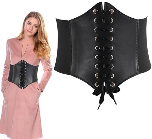 Cinturón de corsé,Cinturones Ancho para Mujer,retro Cinch atado cinturón de cintura Cinturones Ancho,para Vestir y Vestidos de Noche