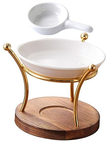 GLEAVI Bruciatore Oli Essenziali in Legno Portacandele Tealight Bruciatore Cera in Per Aromaterapia Decorativo