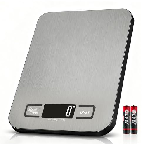 Digital Food Scales, 5kg/1g High Precision Food Scale With 6 Units & Tare, LCD Display, Compact Kitchen Scales Digital For Cooking, Baking, Battery Powered With 2 AAA Included Weighing Scales Kitchen