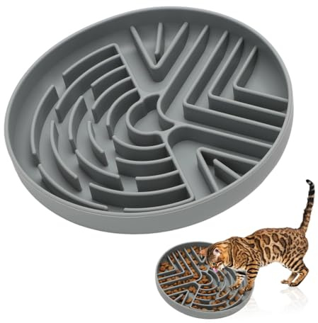 Anti Schling Napf Hund, Antischlingnapf Hunde, Ø 20 cm Silikon Hundenapf, Slow Feeder Hund, Anti-Rutsch Antischlingnapf Katze, Interaktiver Futternapf für Welpen und Katzen