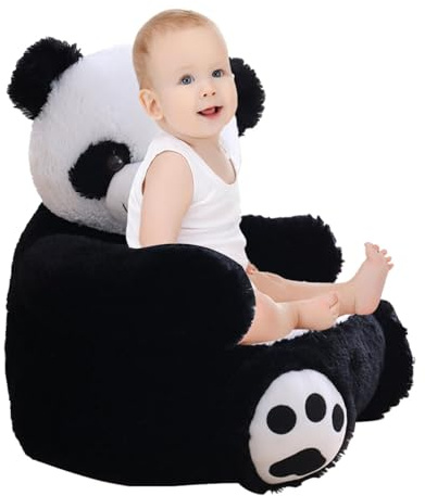 Barnpanda plyschstol - sittbänk kreativt plyschmöbelkoncept interaktiv komfortleksak med mysig stöddesign | perfekt present till småbarn, pojkar, flickor