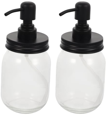 Sosoport Barattoli per Marmellata 500Ml Coperchio a Pompa 2 Pezzi Contenitori per Alimenti Dispenser Erogatore Vasetti per Conserve e Sciroppi per Cucina e Conservazione Domestica