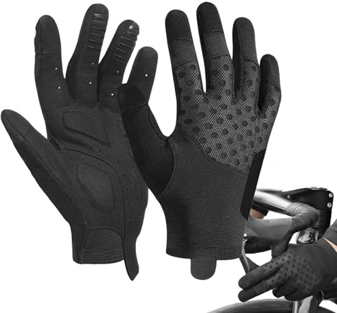 Guanti da ciclismo per uomini, adatti al touch screen, guanti imbottiti e antiscivolo, riflettenti, da uomo, per freddo, bici da strada, ciclismo, guida in auto