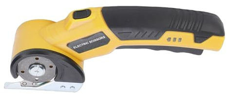 Tnfeeon Forbici Elettriche Luce Frontale a LED Lama SK5 Progettata Ergonomicamente per Taglierina per Scatole di Carta da Parati in Tela di Plastica, Pelle di Moquette, Taglierina per Scatole (YELLOW)