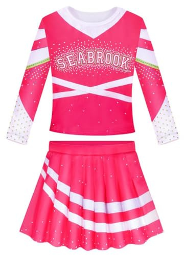 Girls' Cheerleader Costume Stretchy Cheerleading Uniform Dress Outfit