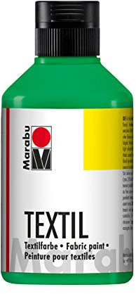 Marabu 17160013062 - Textil Stoffmalfarbe für helle Stoffe, Hellgrün 250 ml, Druckfarbe auf Wasserbasis, waschbeständig bis 60°C, Fixierung durch Bügeln o. Backofen